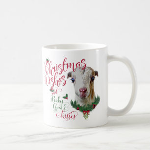 GOAT   Christmas Wishes Baby Goat Kisses LaMancha Coffee Mug