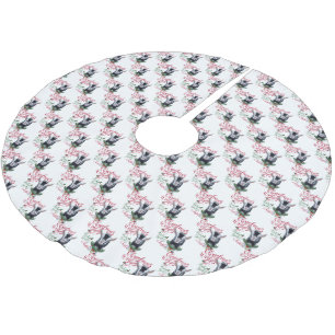 GOAT   Christmas Wishes Baby Goat Kisses Nigerian Brushed Polyester Tree Skirt