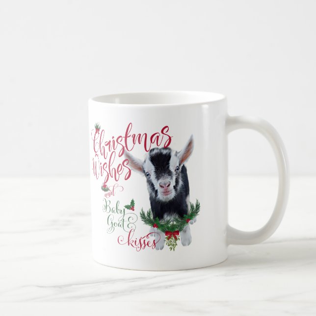 GOAT | Christmas Wishes Baby Goat Kisses Nigerian Coffee Mug (Right)