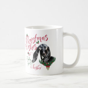 GOAT   Christmas Wishes Baby Goat Kisses Nubian Coffee Mug