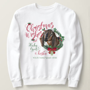 GOAT Christmas Wishes Baby Goat Kisses Nubian Sweatshirt