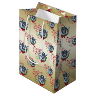 GOAT Christmas Wishes Baby Goat Kisses Pygmy Medium Gift Bag