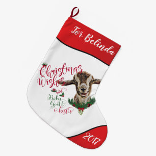 GOAT Christmas Wishes Baby Goat Kisses Togg Large Christmas Stocking