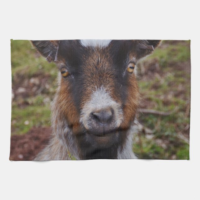 Goat close up. tea towel (Horizontal)