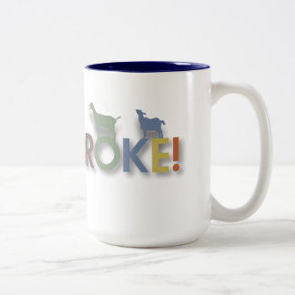 goat coffee mug, goat broke logo Two-Tone coffee mug