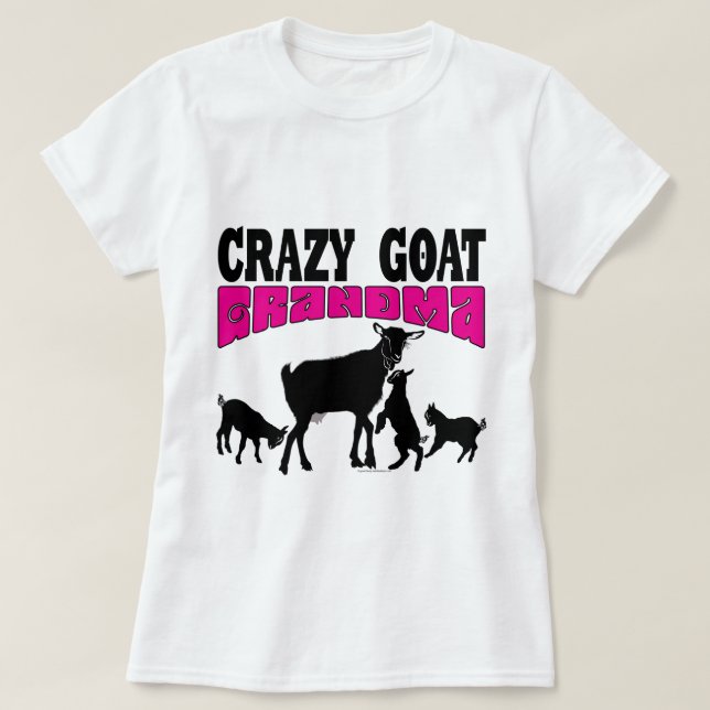 GOAT | Crazy Goat Grandma Pink GYG T-Shirt (Design Front)