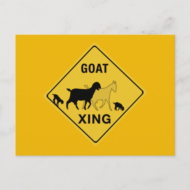 Goat Crossing, Traffic Warning Sign, Indiana, USA Postcard (Front)