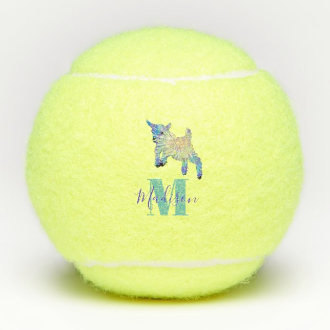 Goat cute farm animal Personalised Tennis Balls (Front)
