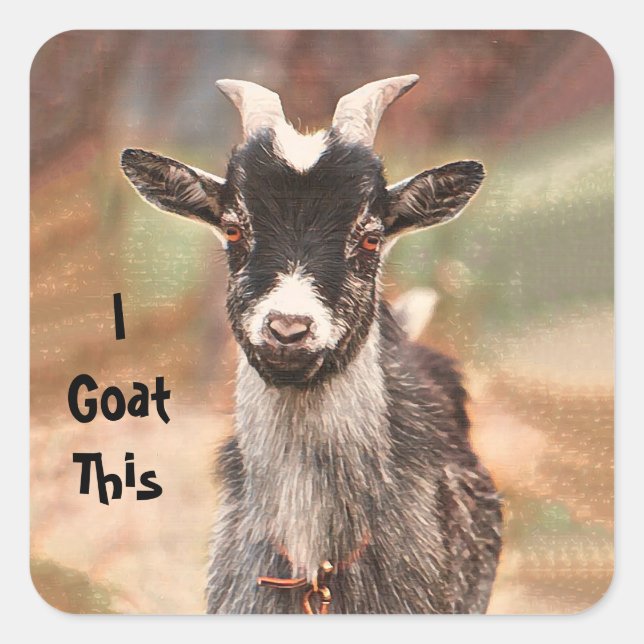 Goat Cute Funny I Goat This Square Sticker (Front)
