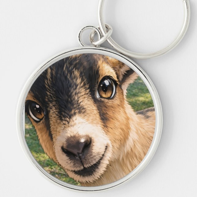 Goat Cute Keychain – Adorable Design Key Ring Gift (Front)