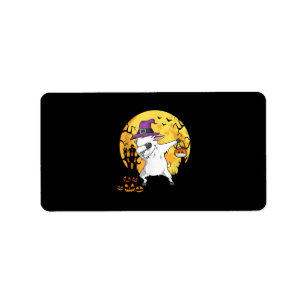 Goat Dabbing Witch Pumpkin Funny Dog Halloween Label