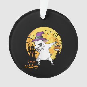 Goat Dabbing Witch Pumpkin Funny Dog Halloween Ornament