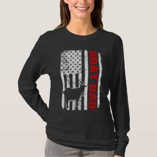 Goat Dad American Flag T-Shirt