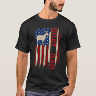 Goat Dad American Usa Flag Farming Farmer T-Shirt