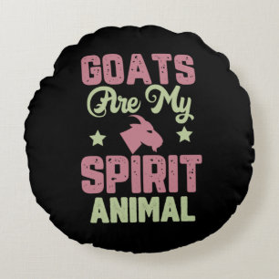 Goat design round cushion
