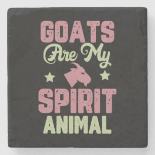 Goat design stone coaster