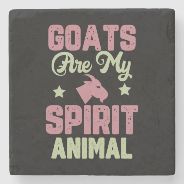 Goat design stone coaster (Front)