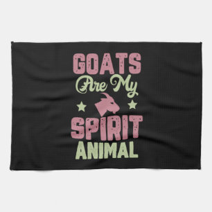 Goat design tea towel