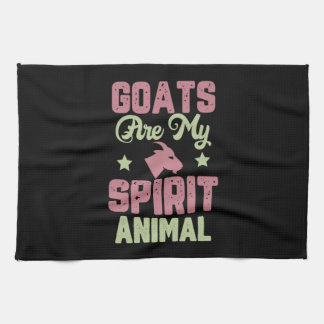 Goat design tea towel