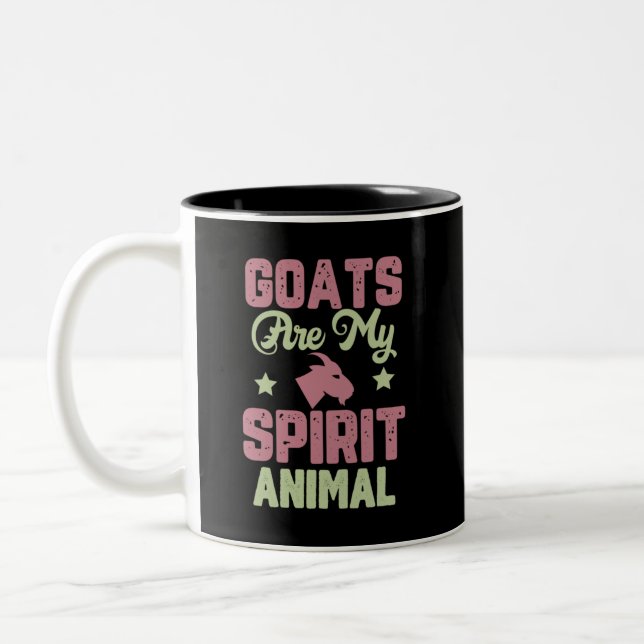Goat design Two-Tone coffee mug (Left)