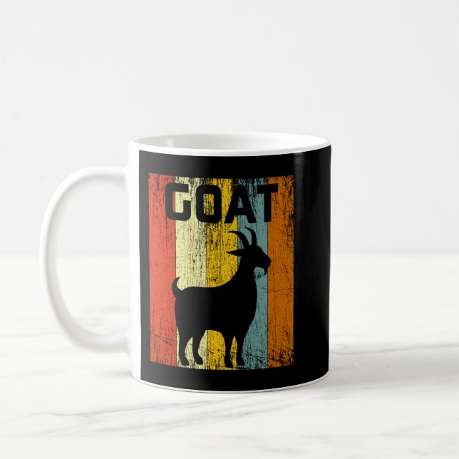 Goat Disco Retro Vintage Goat Lover Coffee Mug (Left)