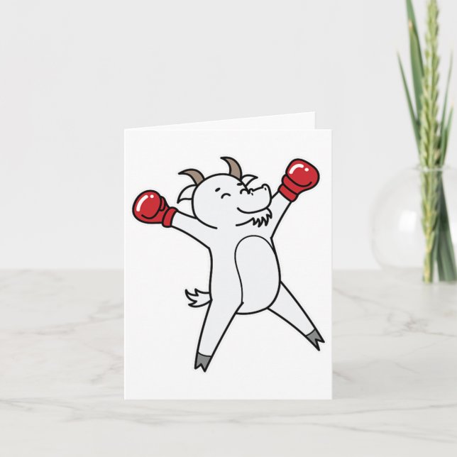 Goat Does Boxing  Card (Front)