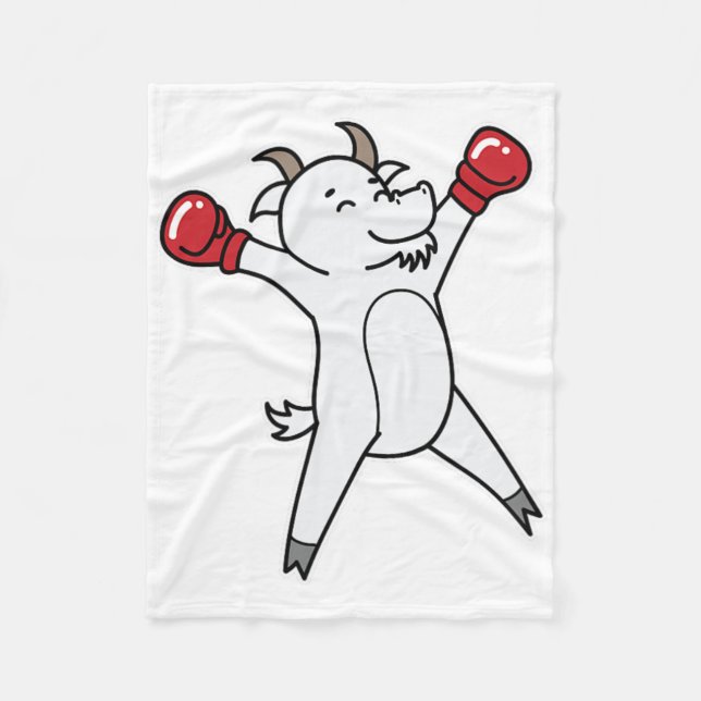 Goat Does Boxing  Fleece Blanket (Front)