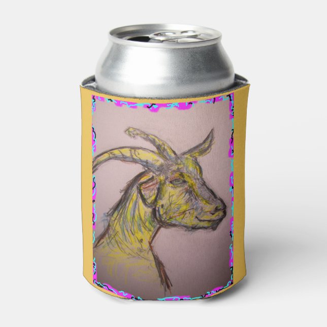 goat drawing can cooler (Can Front)