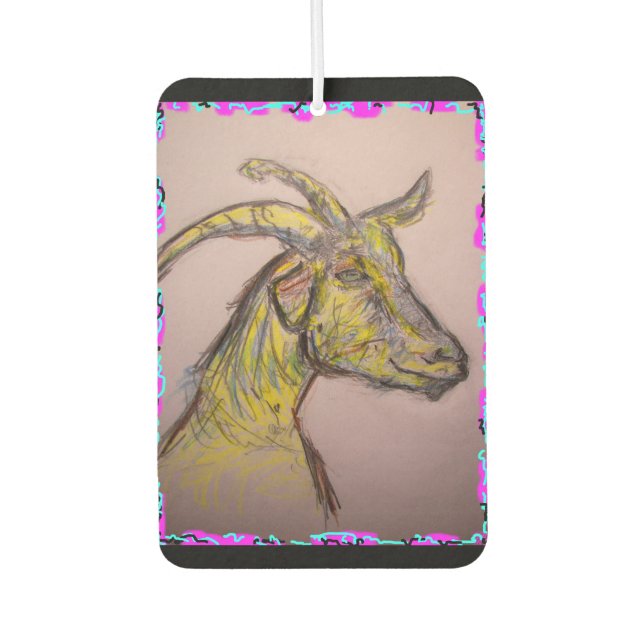 goat drawing car air freshener (Front)