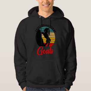 Goat Easily Distracted By Goats Retro Vintage Hoodie