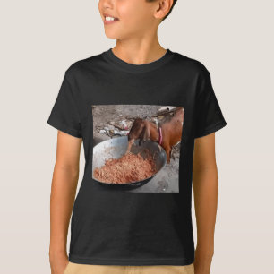 Goat Eating Spaghetti Sticker T-Shirt