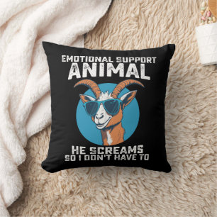 Goat Emotional Support Animal He Screams So I Dont Cushion