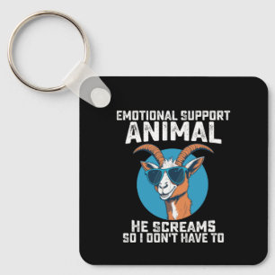 Goat Emotional Support Animal He Screams So I Dont Key Ring