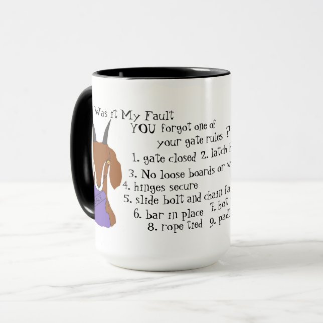 Goat, escape artist, nubian, boer goat, goats mug (Front Left)