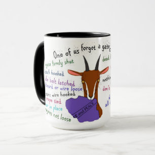 Goat, escape artist, toggenburg goat, goats mug