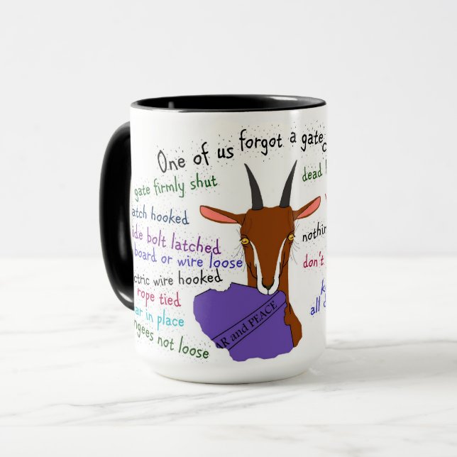 Goat, escape artist, toggenburg goat, goats mug (Front Left)