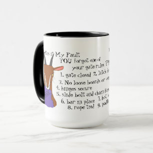 Goat, escape artist, toggenburg, sannen mug
