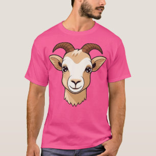 Goat Face Cute and Funny toon Farm Animal Lover T-Shirt