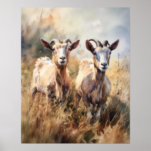 Goat Farm Animal Art Print Poster (Front)