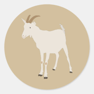 Goat Farm Animal Illustration  Classic Round Sticker