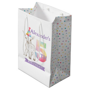 Goat Farm Animal Pastel 5th Birthday Gift Bag