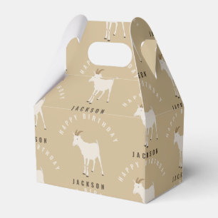 Goat Farm Animal Pattern Custom Birthday Name Favour Box