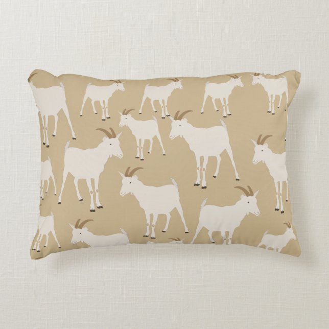 Goat Farm Animal Pattern Decorative Cushion (Front)
