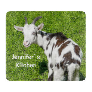 Goat Farm Animal Personalised Name Cutting Board