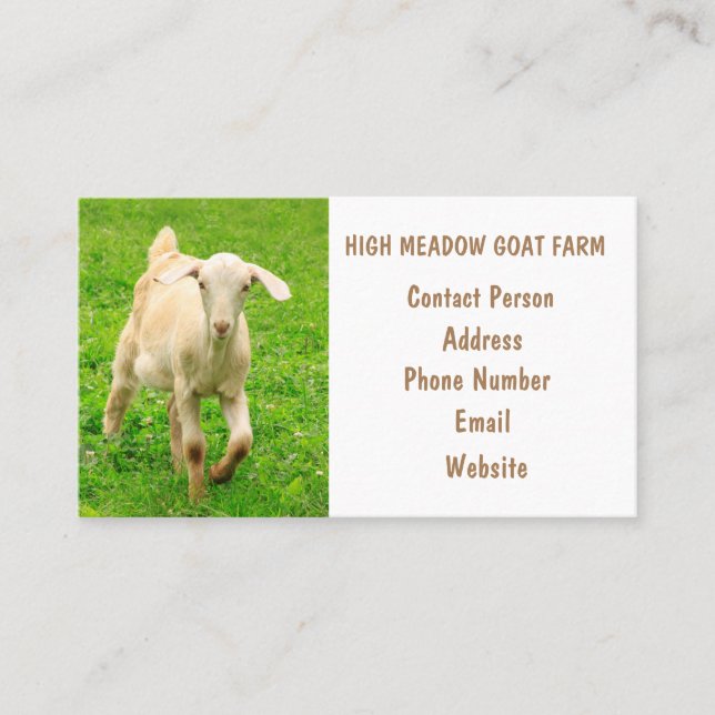 Goat Farm Country  Business Card (Front)
