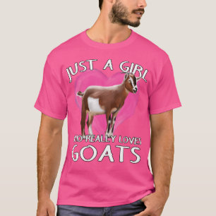 Goat Farm Farmer Just A Girl Who Really Loves Goat T-Shirt
