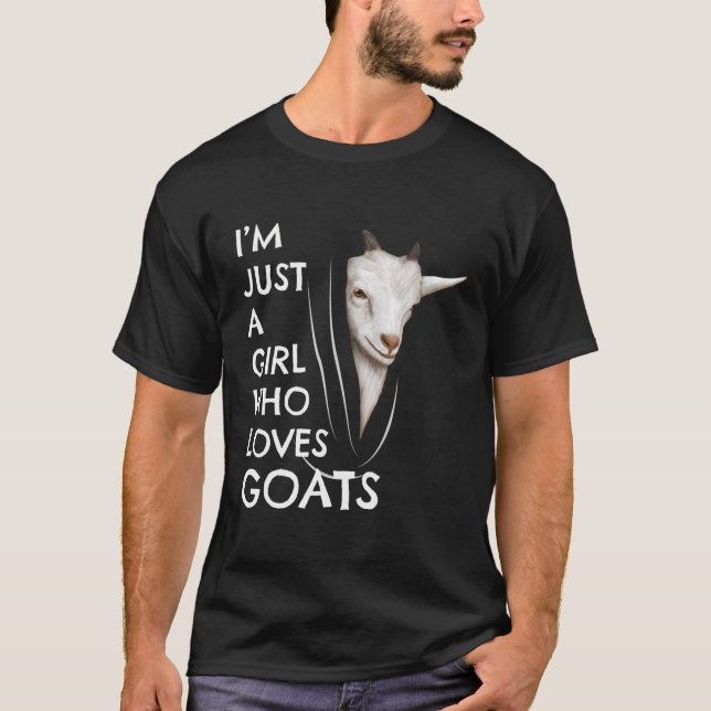 Goat Farmer Gift Women Outfit Just A Girl Who Love T-Shirt (Front)