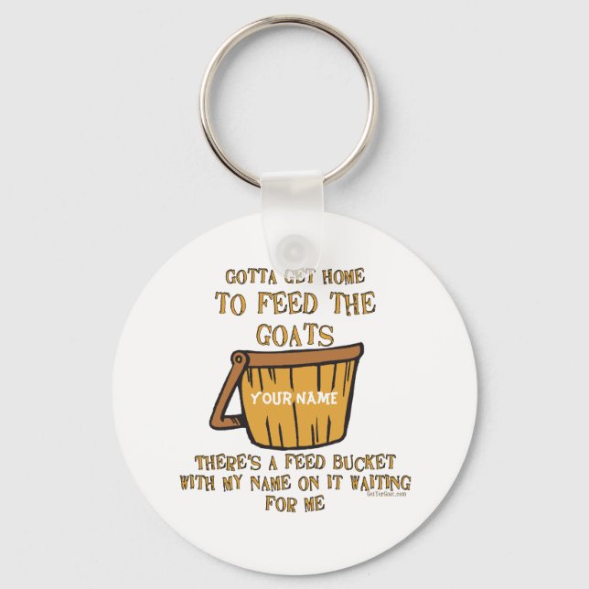 Goat Feed Bucket KeyChain (Front)