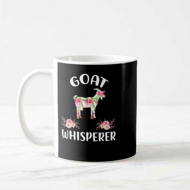 Goat Floral Goat Whisperer Bucks Expert Kid Caprin Coffee Mug (Left)