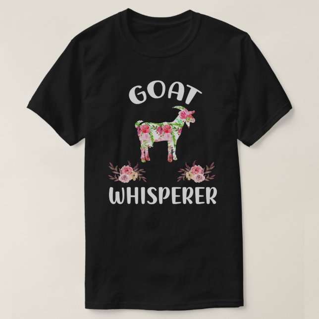 Goat Floral Goat Whisperer Bucks Expert Kid Caprin T-Shirt (Design Front)